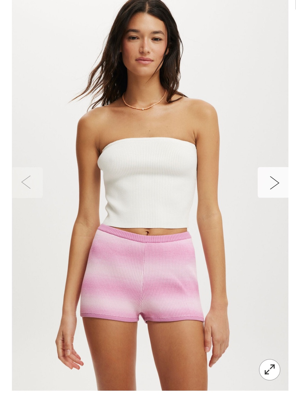 Cotton On Pink Ombre Ribbed Knit High Waisted Shorts